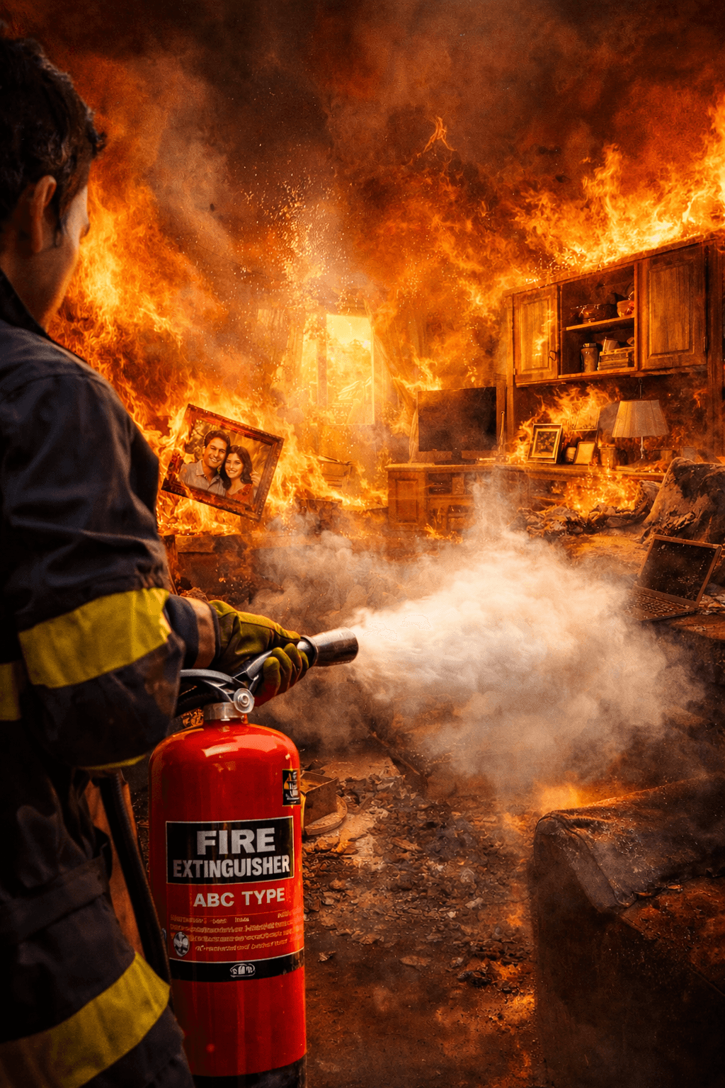 সঠিক সময়ে ফায়ার এক্সটিংগুইশার ব্যবহারে বাঁচানো সম্ভব